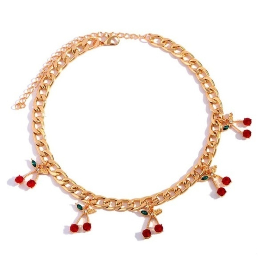 3/$30 💛 Rhinestone Cherry Choker - Picture 3 of 3